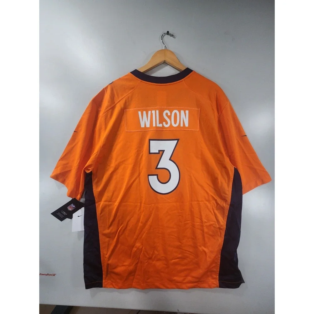 NEW! Russell Wilson #3 Denver Broncos On-Field Game NFL NIKE Jersey Orange XXL